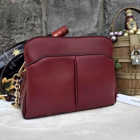 Calvin Klein Bags Calvin Klein Merlot Jenni Positano Leather Bag